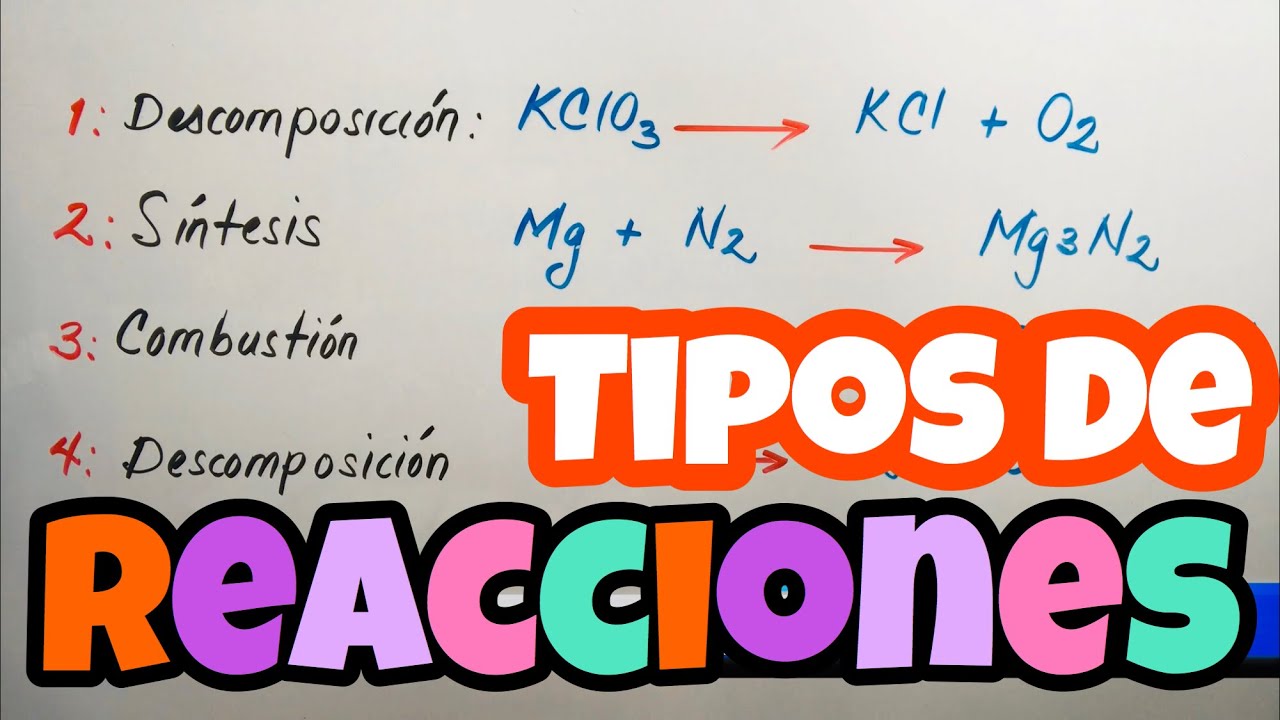 tipos de reacciones por reacomodo atomico y balanceo