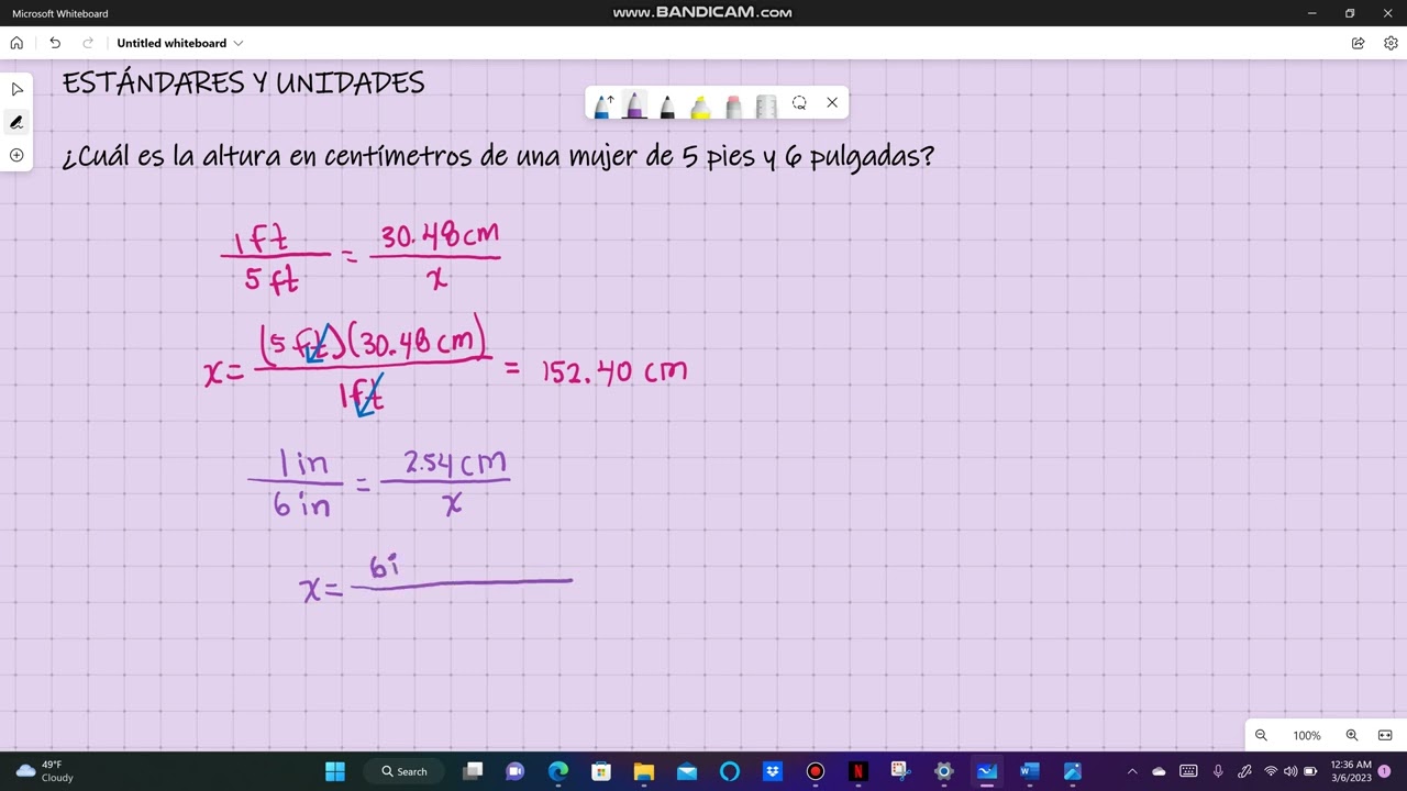 5 pies 6 pulgadas en centimetros
