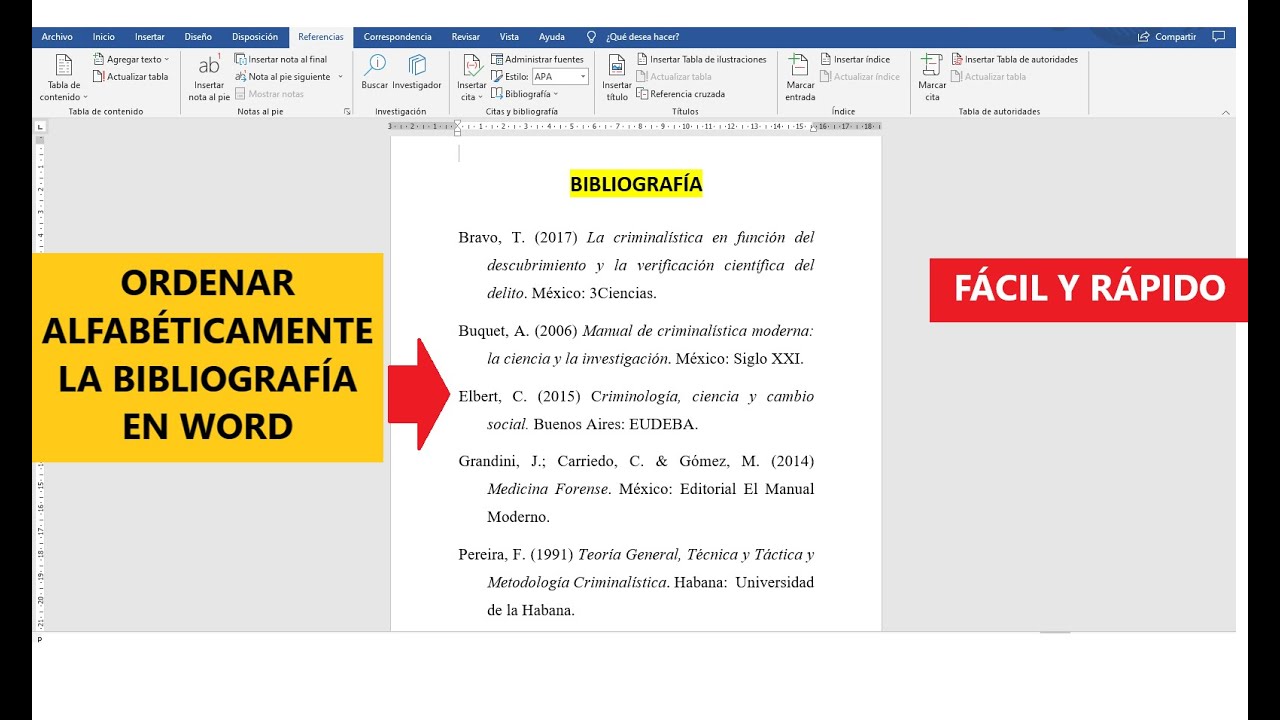 como se ordena una bibliografia