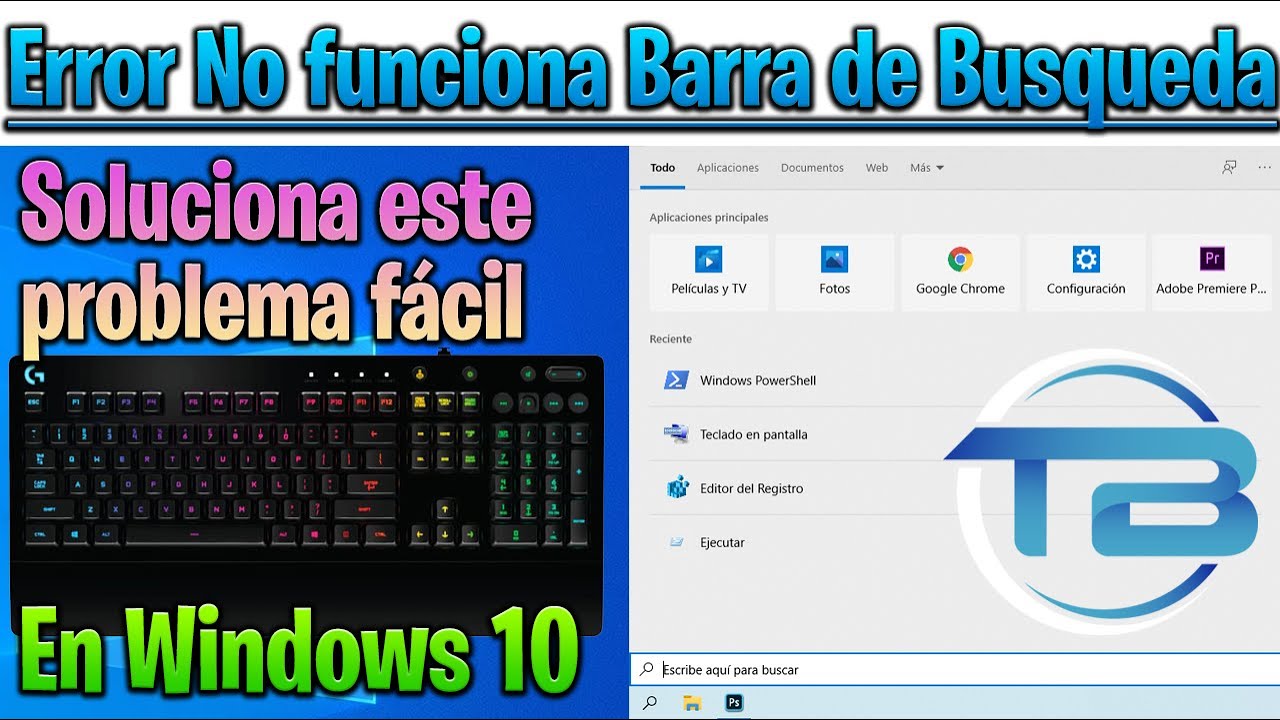 windows 10 no escribe en barra de busqueda